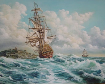 Sailing Ship Giclée Art Print | Seascape Oil Painting