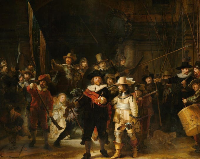 The Night Watch by Rembrandt | Renaissance Classic | Premium Textured Canvas Reproduction with Realistic Brush Strokes | Masterpiece Décor