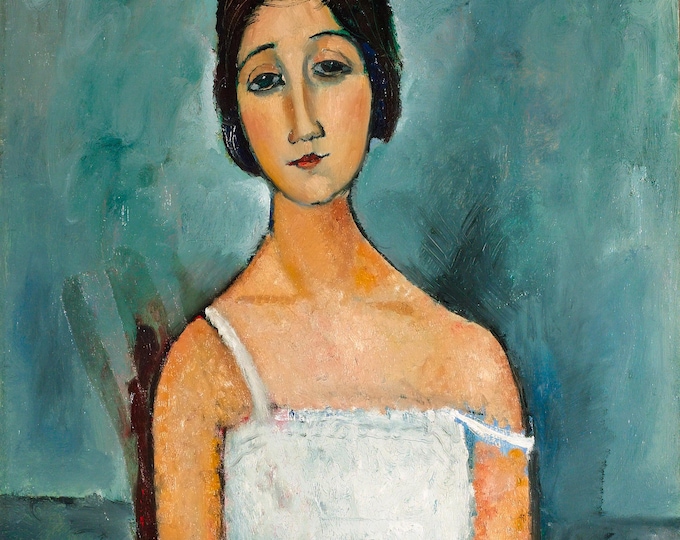 Christina by Amedeo Modigliani, Giclée Art Print Canvas with texture & hand finished brush strokes looks like original oil painting