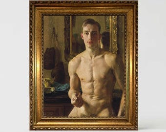The Boxer by Konstantin Somov - Vintage Canvas with Wooden Frame