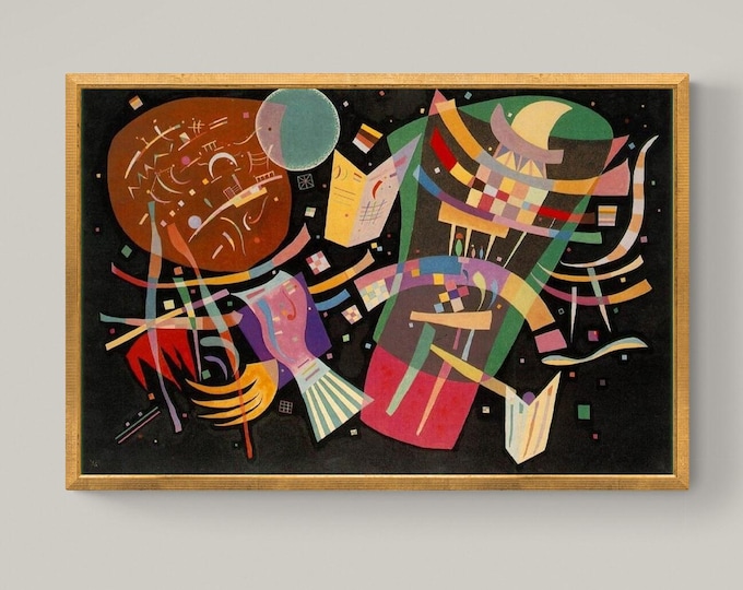 Wassily Kandinsky Composition X, Large Art, Heavyweight Canvas, 3D hand-finished print with brush stroke, looks like original, Ready to Hang