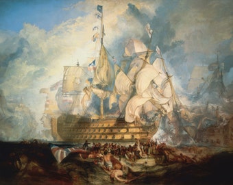 Turner's Battle of Trafalgar Print: Naval Art, Nautical Decor