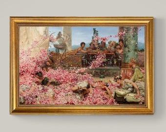 The Roses of Heliogabalus Canvas Print, Gold Wooden Frame, Museum Quality