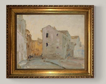 Syracuse Italy Cityscape Art Print, Gold Frame, Vintage Style
