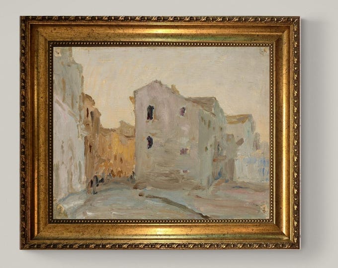 Syracuse Italy Cityscape Art Print, Gold Frame, Vintage Style