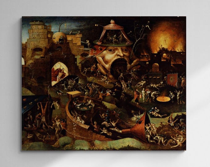 Christ in Limbo: Hieronymus Bosch, Wall Decor Giclee Art Print Canvas Prints, Poster or 3D Hand Finished Premium Print, original large art,