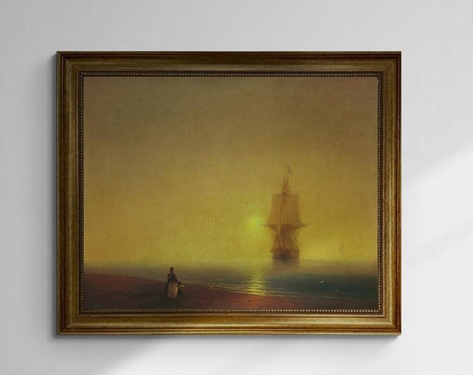 Aivazovsky "Morning at Sea" Canvas Art Print: Textured Brush Strokes