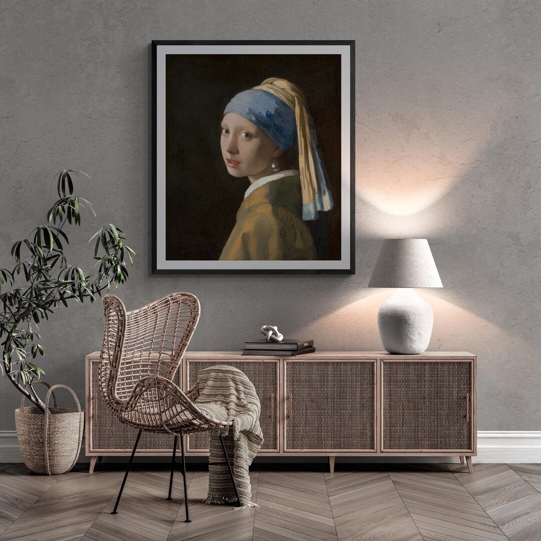 Girl With a Pearl Earring Art Print – Vermeer Reproduction, Classic ...