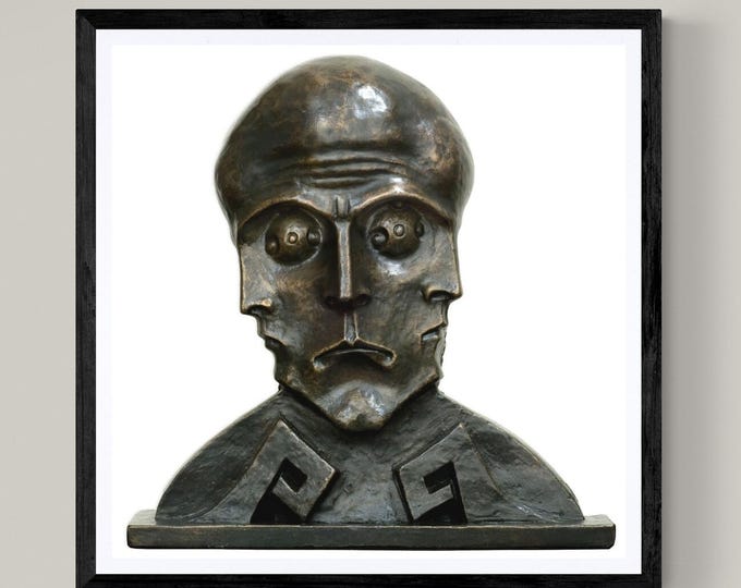 The Sphinx - The mystery by Boleslaw Biegas, Art Deco Print | Hand-Finished Framed Canvas