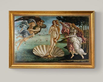 Botticelli's Birth of Venus Framed Canvas Print: Hand-Finished Brush strokes