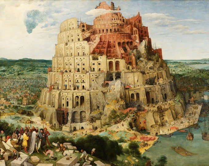 The Tower of Babel, Pieter Bruegel, Home Wall Decor Giclee Art Print, Large Print / Canvas Prints, Poster or 3D Hand Finished Premium Print