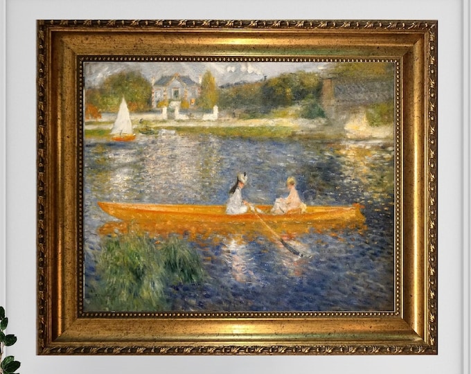 Renoir La Yola Canvas Print, Vintage Golden Frame, Textured Brush Strokes Wall Art