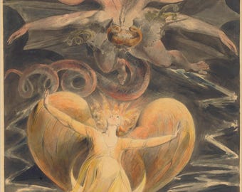 William Blake: The Great Red Dragon and the Woman Clothed with the Sun (1803-05), giclee heavyweight print on Fineart Hahnemuhle photo rag