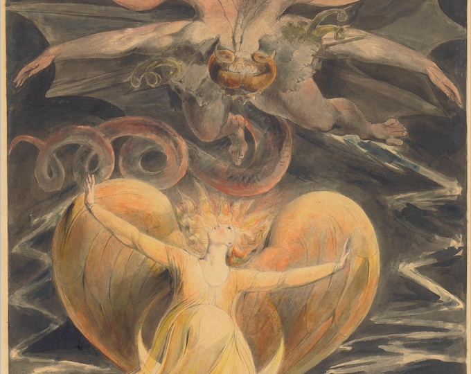William Blake: The Great Red Dragon and the Woman Clothed with the Sun (1803-05), giclee heavyweight print on Fineart Hahnemuhle photo rag