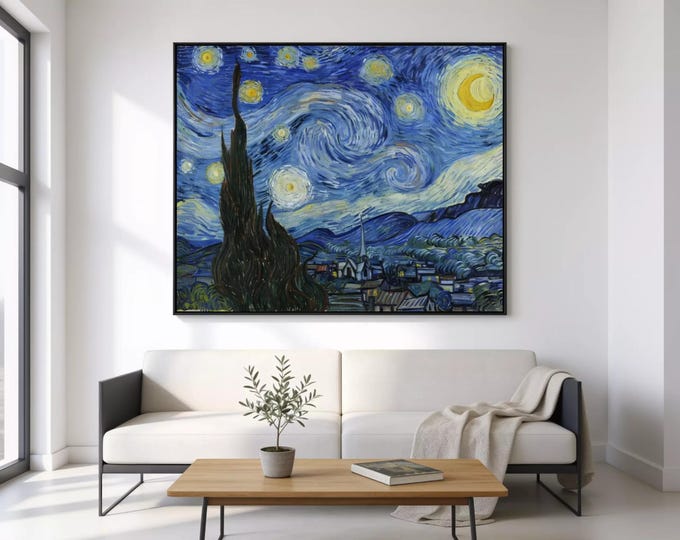Starry Night Print | Van Gogh Giclée Canvas Or Paper | Reproduction | 30x40-80x120 cm