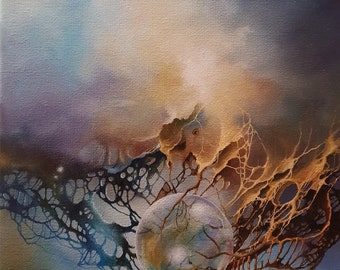 BUBBLE DREAM  | Giclée canvas print from original oil painting of Robert Zietara | Modern home decoration | Gift idea for surreal art lovers