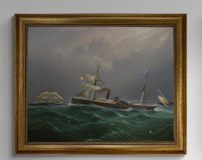 SAN SALVADORE by Butterworth  Framed Oil Painting Print on Canvas, finished premium print with brush stroke looks like original oil painting