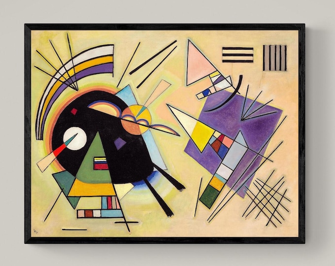 Wassily Kandinsky’s Black and Violet | Large Wall Art on Heavyweight Canvas with 3D Brushstroke Finish | Looks like original | Ready to Hang