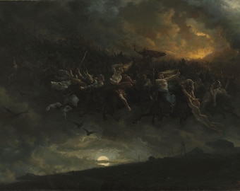 The Wild Hunt of Odin Art Print: Hand-Finished Brushstrokes Canvas