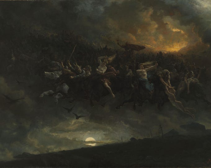 The Wild Hunt of Odin Art Print: Hand-Finished Brushstrokes Canvas