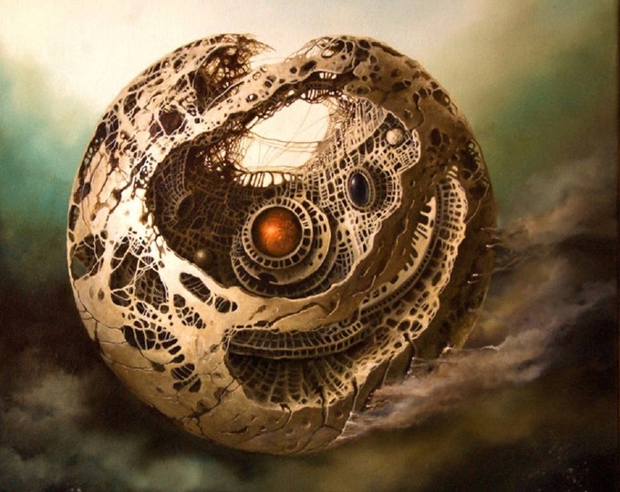 SECRET IN the SKY | Giclée Art Print from original oil painting signed by artist | Modern home decoration | Surrealist print | luxury gift