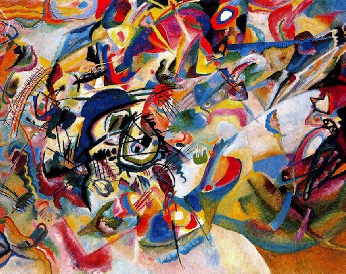Wassily Kandinsky Composition VII  Giclee Print, Large wall arts, Heavyweight Canvas, 3D hand finish print with brush strokes, Ready to Hang