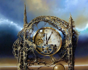 Time Gate | Giclée Canvas Print from Robert Zietara’s Original Oil Painting | Unique Surreal Art for Modern Home Décor & Thoughtful Gifts