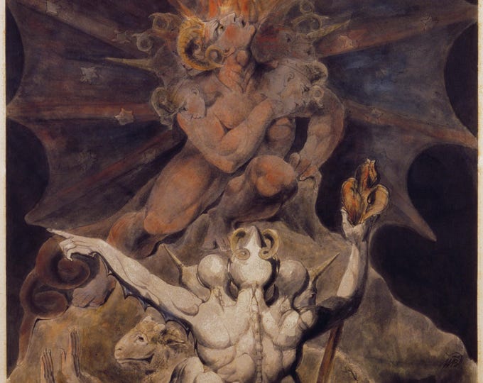 William Blake: The number of the beast is 666, 41x33 cm (16.1"x13"), giclee art print on Hahnemuhle photo rag