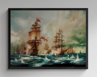 Battle of Trafalgar Print | Maritime Naval Art Reproduction
