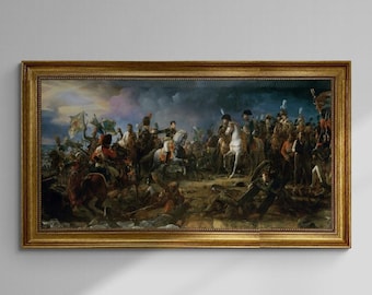 Battle of Austerlitz by Francois Pascal Simon Gerard, Canvas Print, Vintage Gold Frame, Hand-Finished