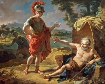 Alexander and Diogenes Giclée Print on Art Paper