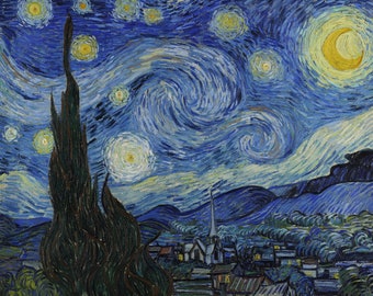 Van Gogh – The Starry Night | Premium Art Print on Canvas or Paper | Timeless Vintage Wall Décor for Art Lovers & Van Gogh Enthusiasts