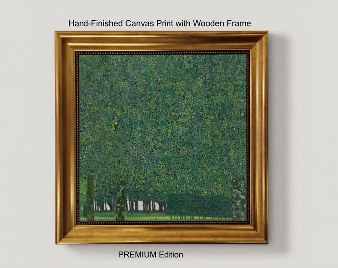 Gustav Klimt "The Park" Art Nouveau Canvas Print: Golden Vintage Frame, 3D Hand-Finished Reproduction