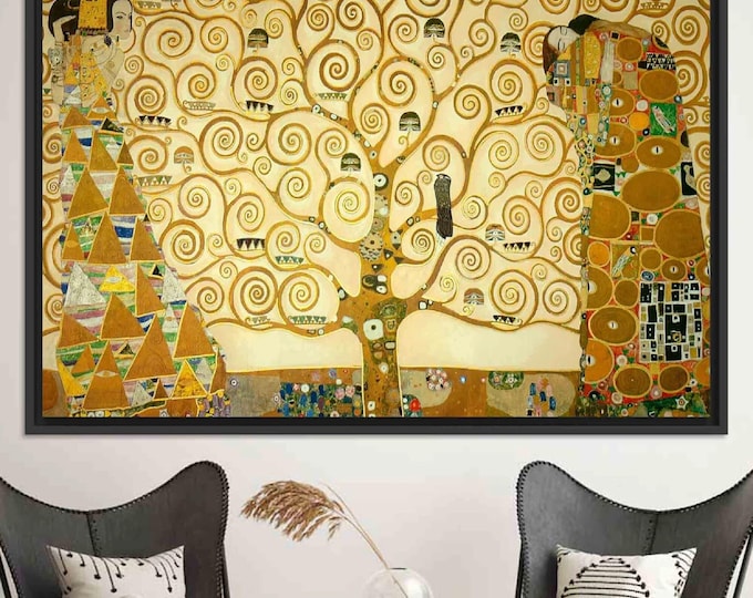 Gustav Klimt Tree of Life Giclée Canvas Art Print – Framed Nouveau Painting