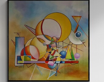 Temporal Elegance: The DANCING with the SUN Giclee Print Reproduction Painting, Heavyweight print on Fineart paper or museum quality poster