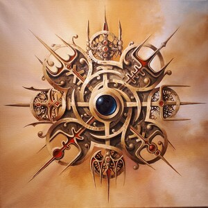 VEGVISIR バイキングコンパス | オリジナル絵画からのジクレーアートプリント | バイキングの装飾 | 北欧神話アート | 男性へのバイキングギフト