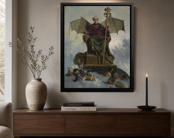 Allegory of Satan | Ludwik Stasiak | Texture Canvas Print  | Floating Frame and Brush Strokes