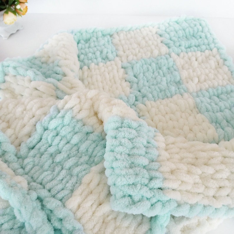Plush Baby Blanket Handmade Baby Plush Blanket Knitted Blanket Etsy