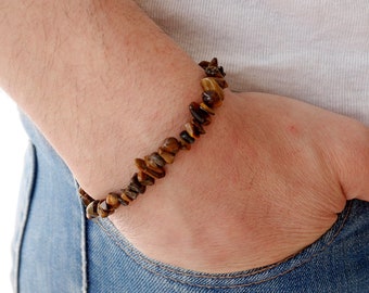 Eye of Tiger chips bracelet for men, other versions available