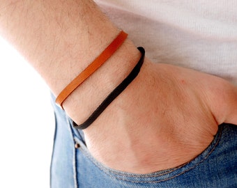 Simple leather bracelet for men