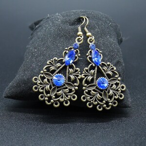 Bronze gothic earrings with crystal of swarovski image 8