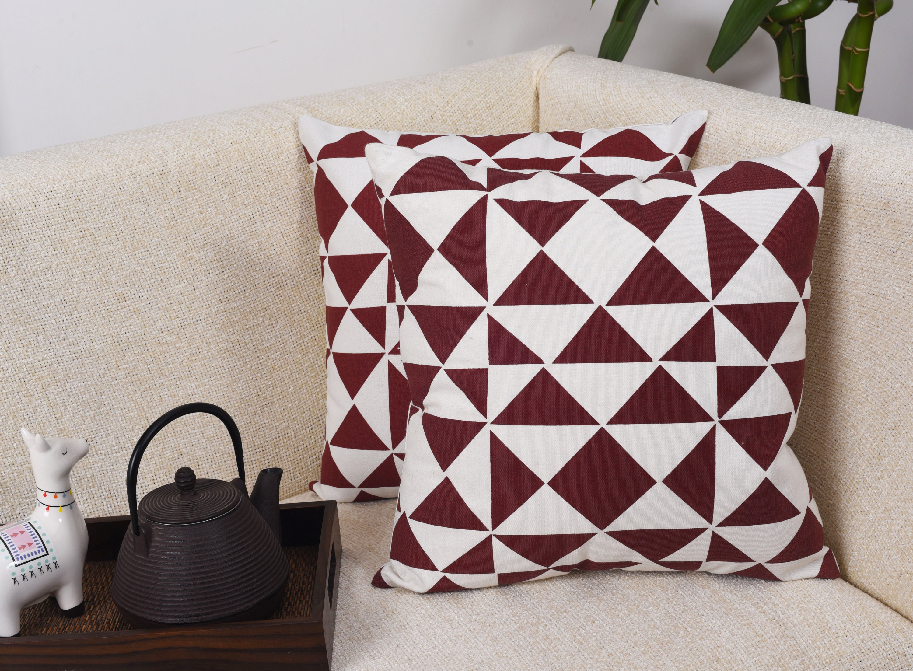 Set of 3 Printed Cushion Covers Bohemian Printed Cushion Etsy