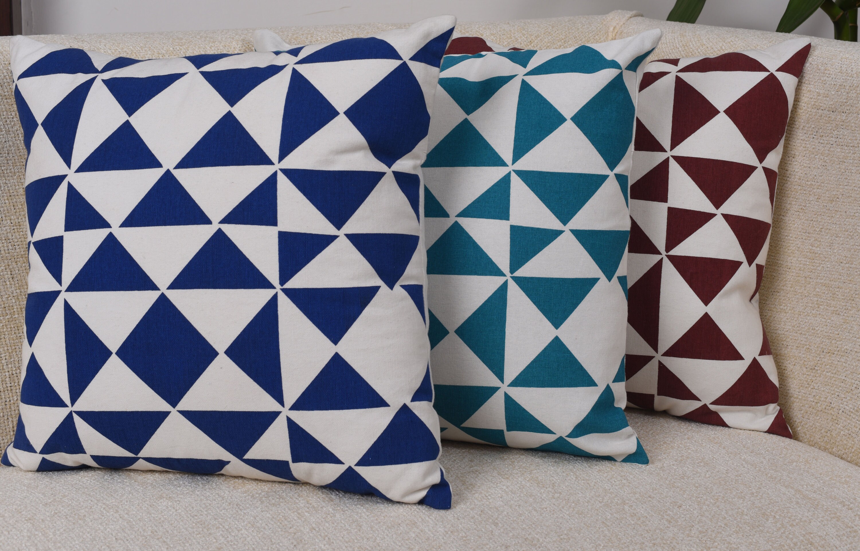 Set of 3 Printed Cushion Covers Bohemian Printed Cushion Etsy