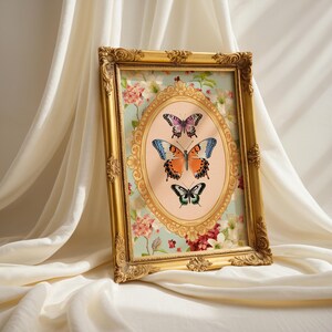 Affiche de papillons de nuit de style victorien vintage / Impression d'intérieur de maison / Décoration colorée / Art mural / Cadeaux pour la maison / Art floral floral / A4 A5 A3