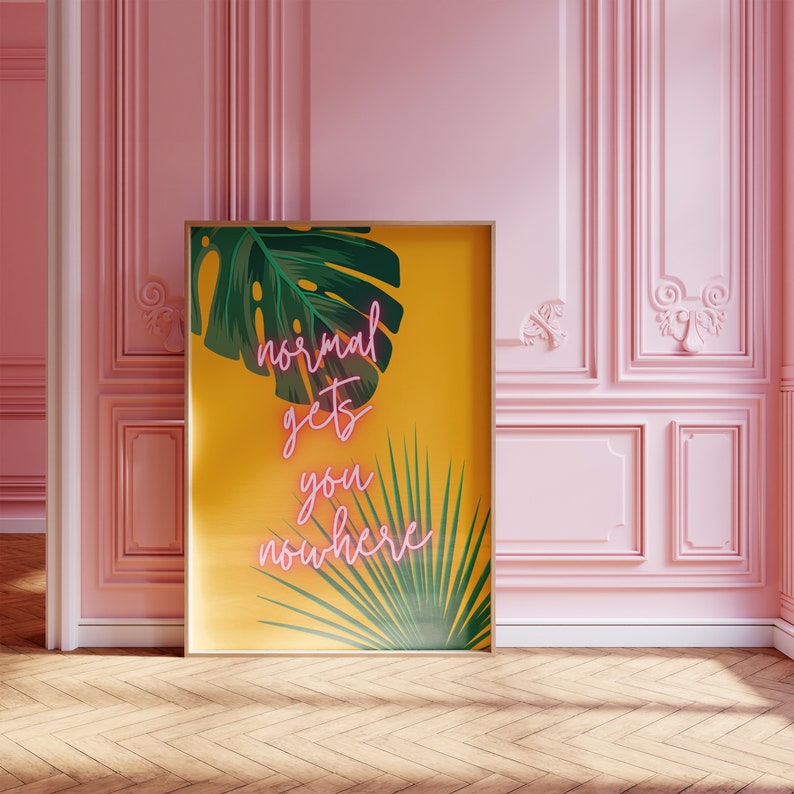 Insegna Al Neon LED 'Normal Gets You Nowhere' Rosa - Decorazione Da Parete 40x25 Cm - 3