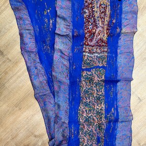 Felt scarf Collage with sari silk image 8