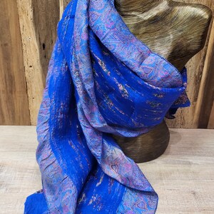 Felt scarf Collage with sari silk image 6