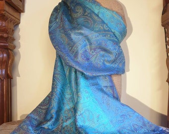 beautiful silk scarf, stole in paisley design