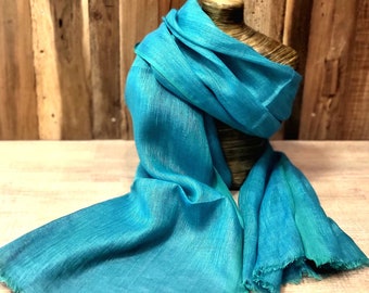 handwoven linen and cotton scarf