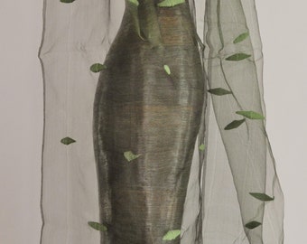 Silk scarf, stole with cotton felt